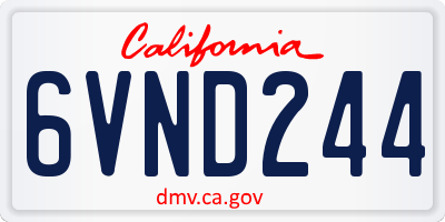 CA license plate 6VND244