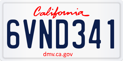 CA license plate 6VND341