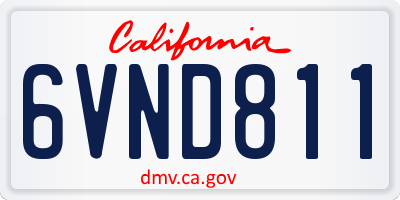 CA license plate 6VND811