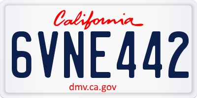 CA license plate 6VNE442
