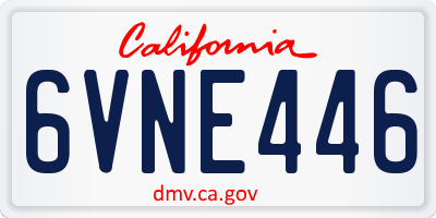 CA license plate 6VNE446