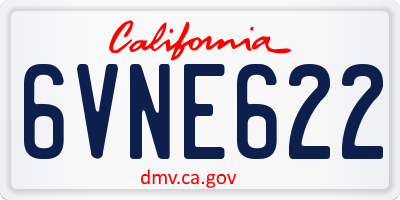 CA license plate 6VNE622
