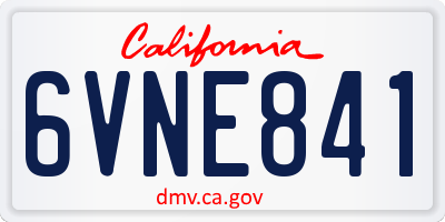 CA license plate 6VNE841