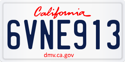 CA license plate 6VNE913