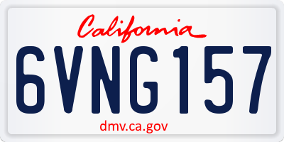 CA license plate 6VNG157