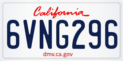 CA license plate 6VNG296