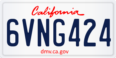 CA license plate 6VNG424