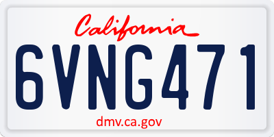 CA license plate 6VNG471