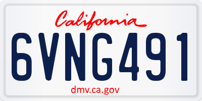 CA license plate 6VNG491