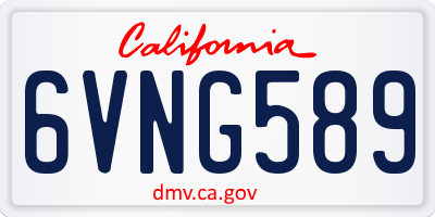CA license plate 6VNG589