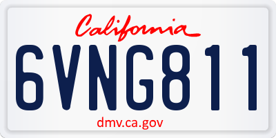 CA license plate 6VNG811