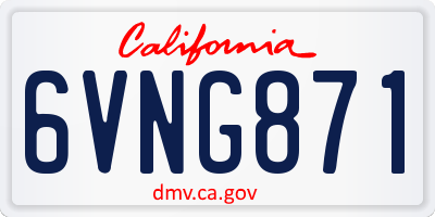 CA license plate 6VNG871
