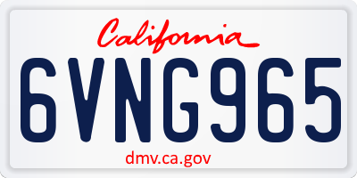 CA license plate 6VNG965