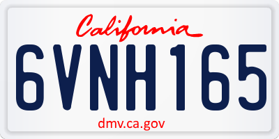 CA license plate 6VNH165