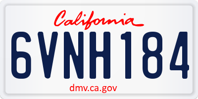 CA license plate 6VNH184