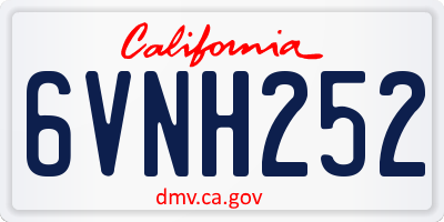 CA license plate 6VNH252