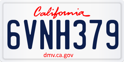 CA license plate 6VNH379