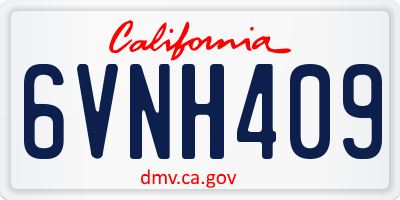 CA license plate 6VNH409