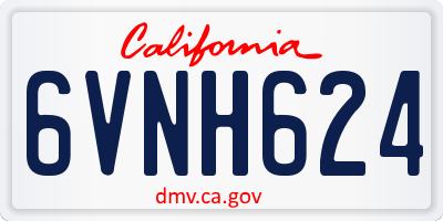 CA license plate 6VNH624
