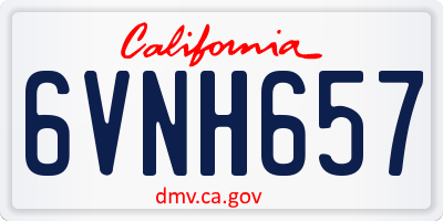 CA license plate 6VNH657