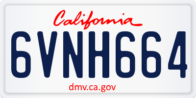 CA license plate 6VNH664