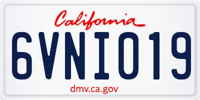 CA license plate 6VNI019