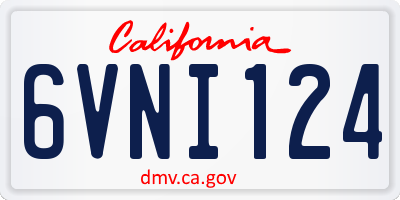 CA license plate 6VNI124