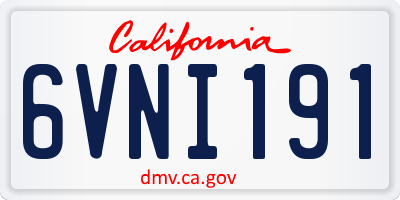 CA license plate 6VNI191