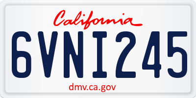 CA license plate 6VNI245