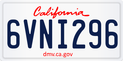 CA license plate 6VNI296