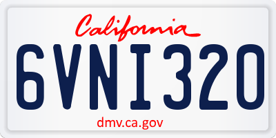 CA license plate 6VNI320