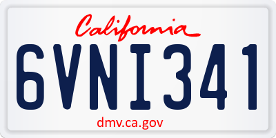CA license plate 6VNI341