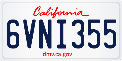 CA license plate 6VNI355