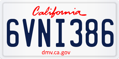 CA license plate 6VNI386