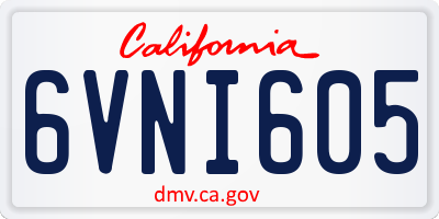 CA license plate 6VNI605