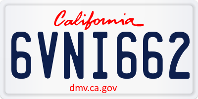 CA license plate 6VNI662