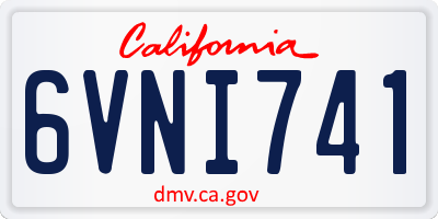 CA license plate 6VNI741