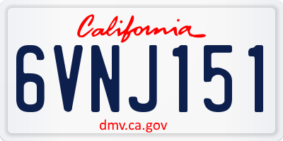 CA license plate 6VNJ151
