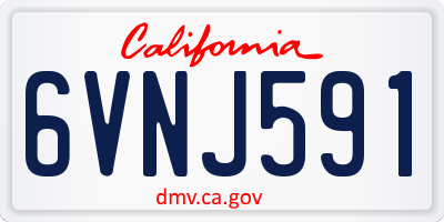 CA license plate 6VNJ591
