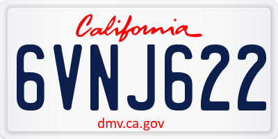CA license plate 6VNJ622