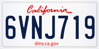 CA license plate 6VNJ719