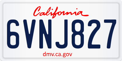 CA license plate 6VNJ827