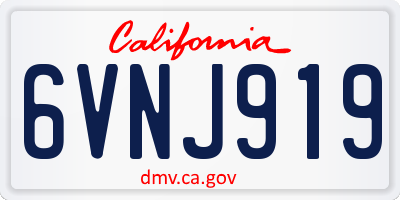 CA license plate 6VNJ919