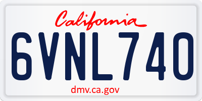 CA license plate 6VNL740