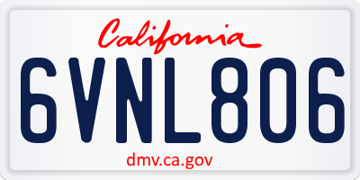 CA license plate 6VNL806