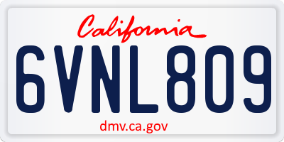 CA license plate 6VNL809