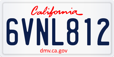 CA license plate 6VNL812