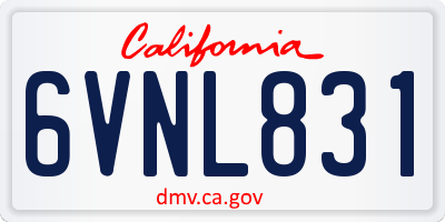 CA license plate 6VNL831