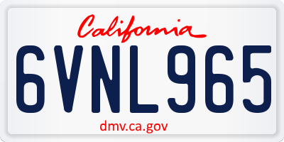 CA license plate 6VNL965