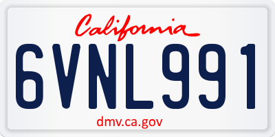 CA license plate 6VNL991